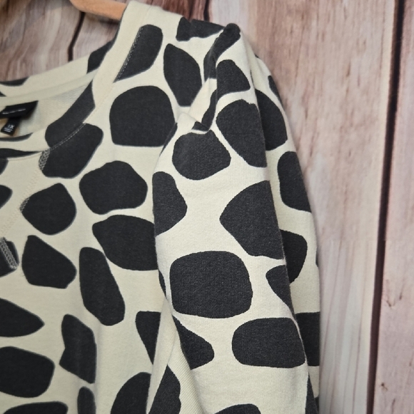 Who What Wear Black and Cream Ruffled Short Sleeve Top Womens 1X - Picture 4 of 9